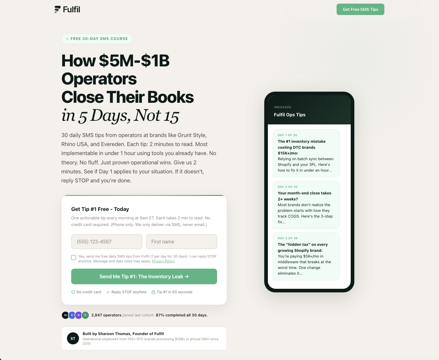 Real landing page built in a past Unicorn Assessment